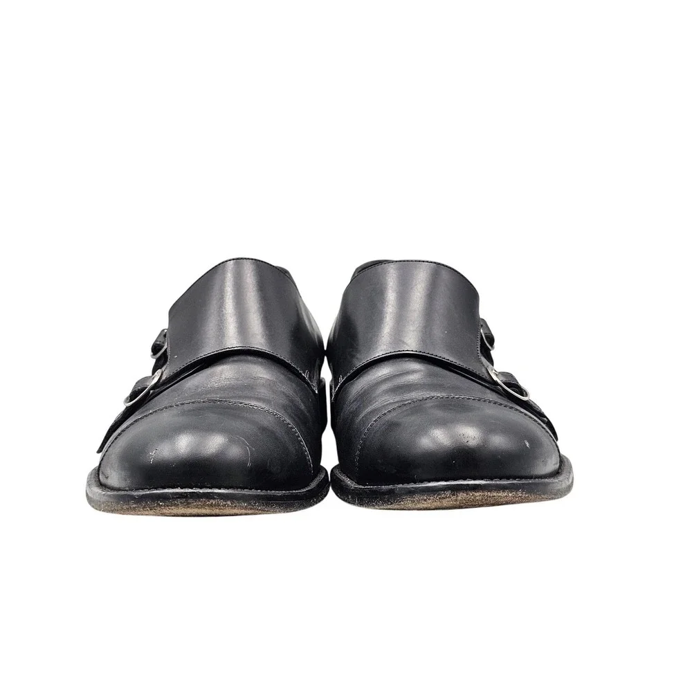 Quercioli Firenze Men's Size‎ 9 Black Italian Leather Monkstrap Dress Shoes READ
